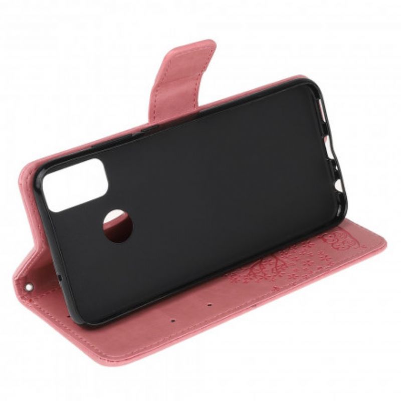 Flipové Pouzdro Na Moto G50 Na Lana Tanga Strom A Sovy