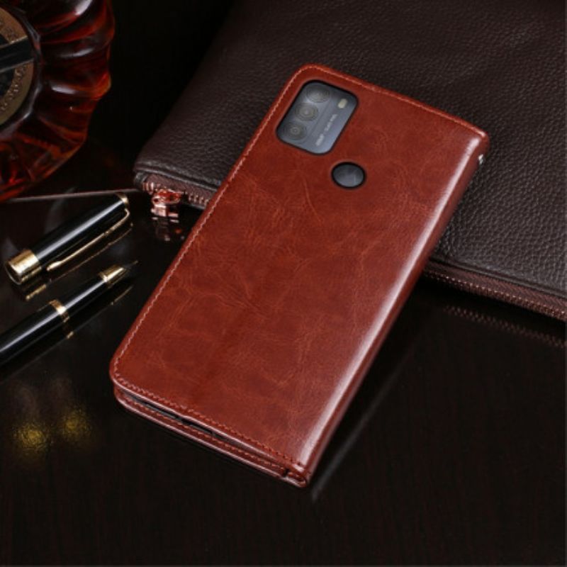Kožené Pouzdro Na Moto G50 Imitace Kůže Idewei