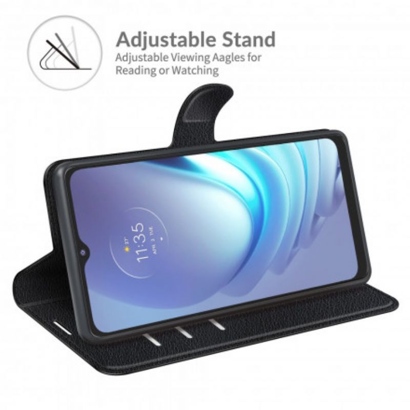 Kožené Pouzdro Na Moto G50 Klasický Efekt Liči