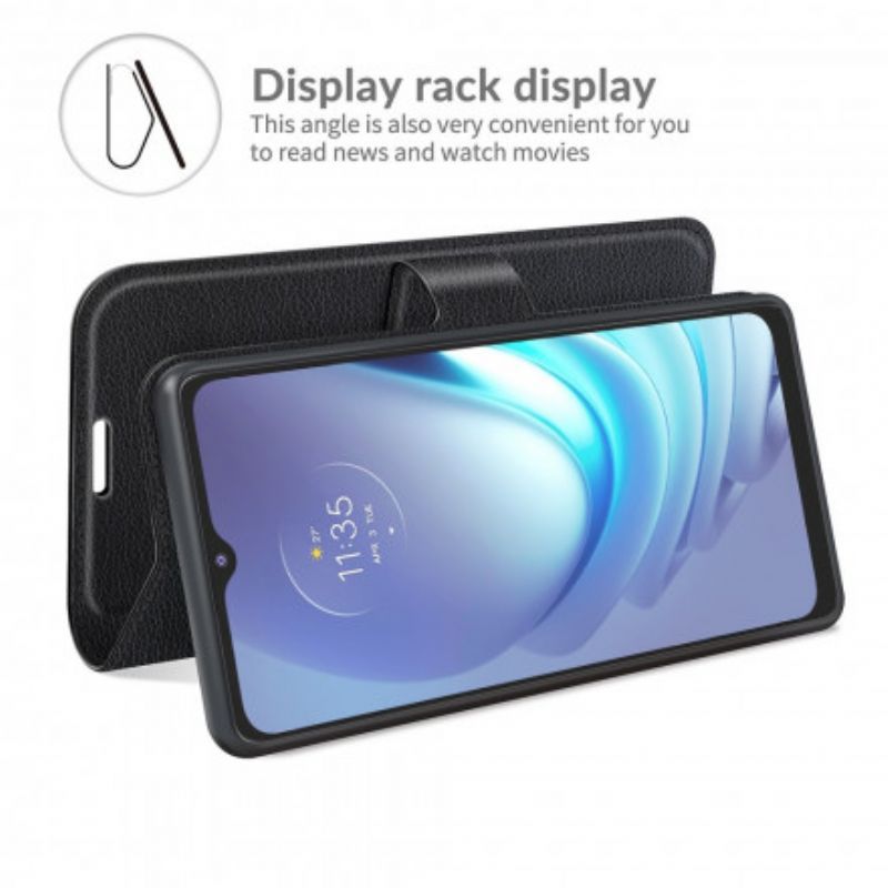 Kožené Pouzdro Na Moto G50 Klasický Efekt Liči