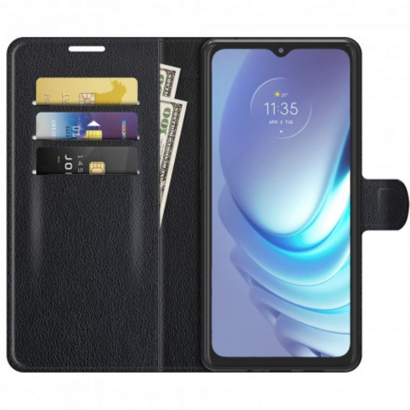 Kožené Pouzdro Na Moto G50 Klasický Efekt Liči