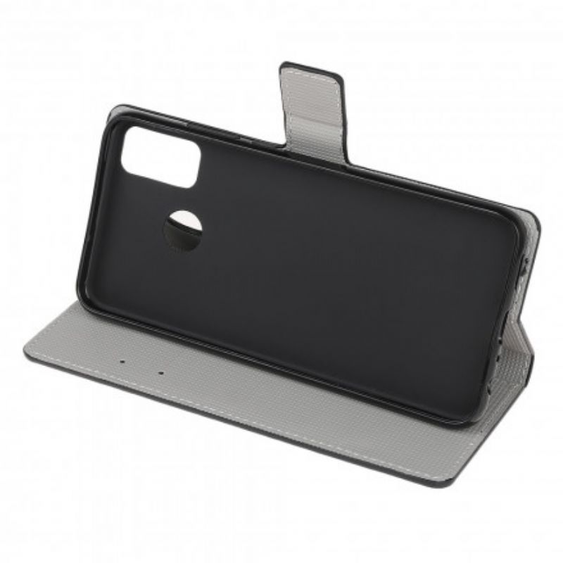 Kožené Pouzdro Na Moto G50 Modrý Motýl