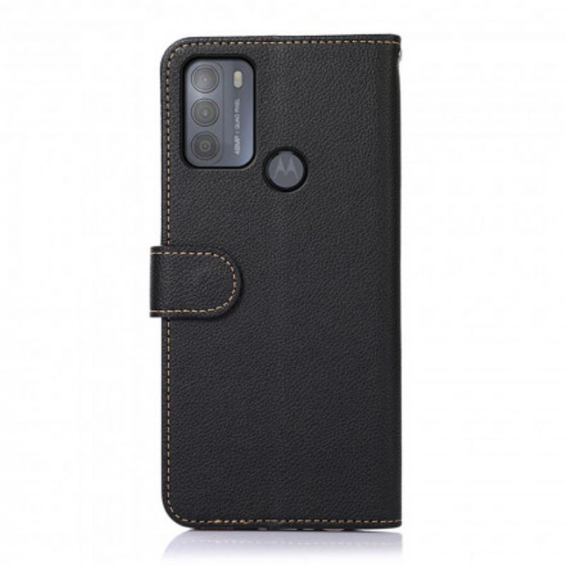 Kožené Pouzdro Na Moto G50 Rfid Khazneh Ve Stylu Liči