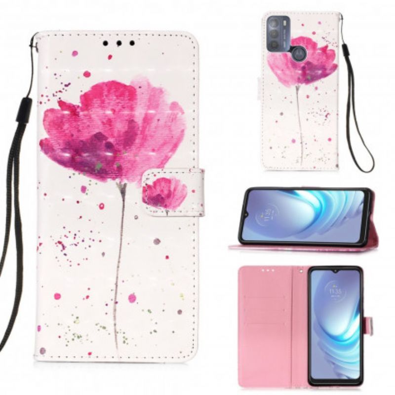 Kryt Flipové Pouzdro Na Moto G50 Akvarel Mák