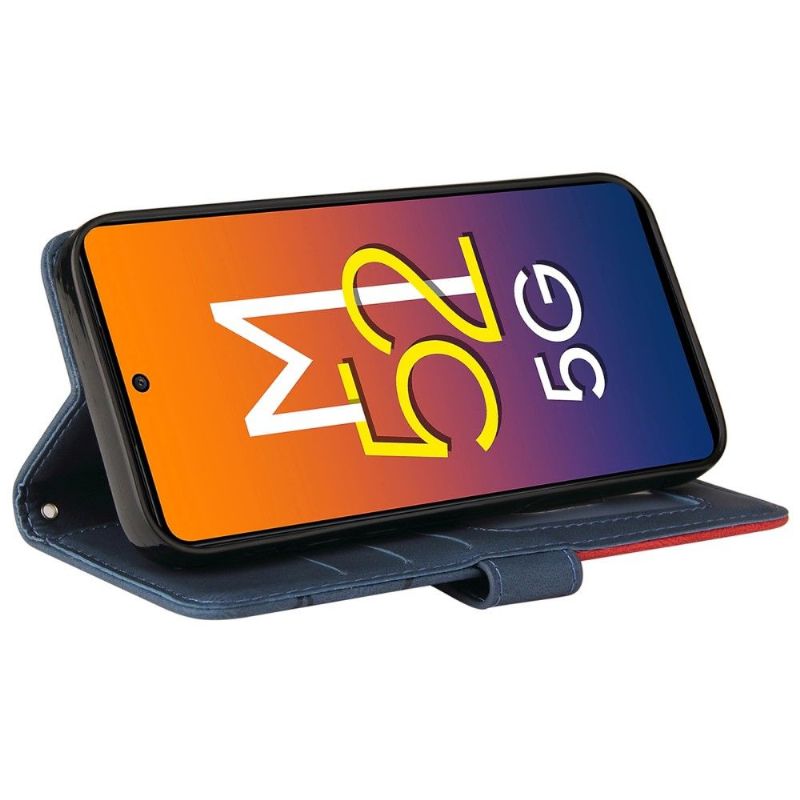 Flipové Pouzdro Na Samsung Galaxy M52 5G Dvoubarevné Umělecké