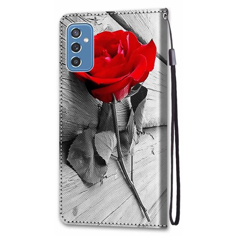Flipové Pouzdro Na Samsung Galaxy M52 5G Růžově Červená