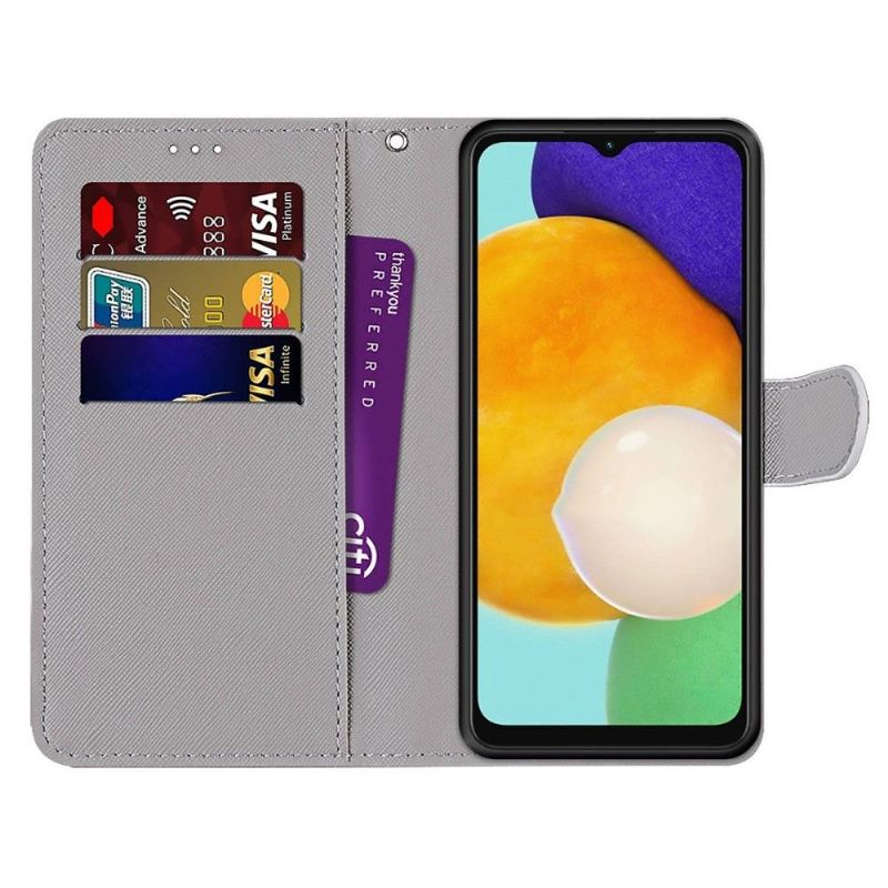Flipové Pouzdro Na Samsung Galaxy M52 5G Zelené A Růžové Listy
