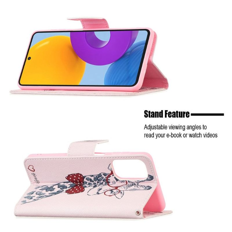Flipové Pouzdro Na Samsung Galaxy M52 5G Žirafa S Brýlemi