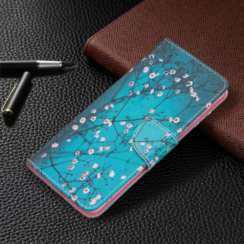 Kožené Pouzdro Na Samsung Galaxy M52 5G Kvetoucí Větve
