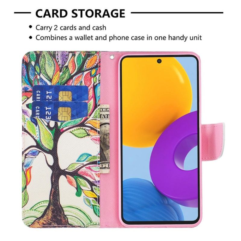 Kožené Pouzdro Na Samsung Galaxy M52 5G Stromová Kresba
