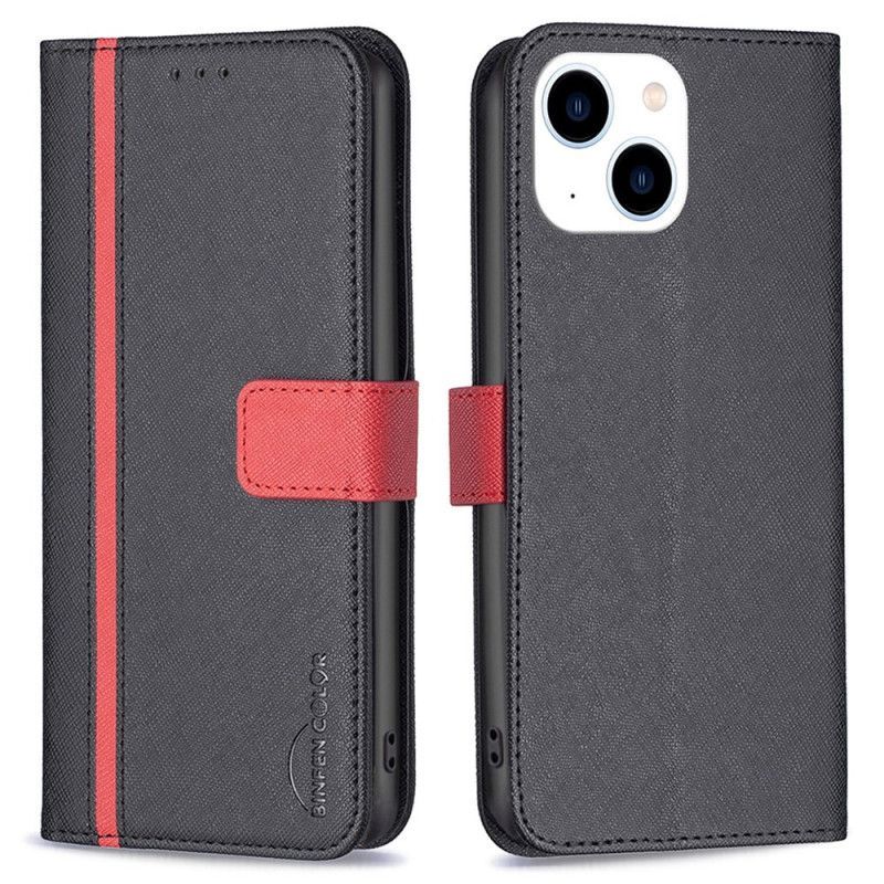 Flipové Pouzdro Na iPhone 14 Dvoubarevná Binfen Color