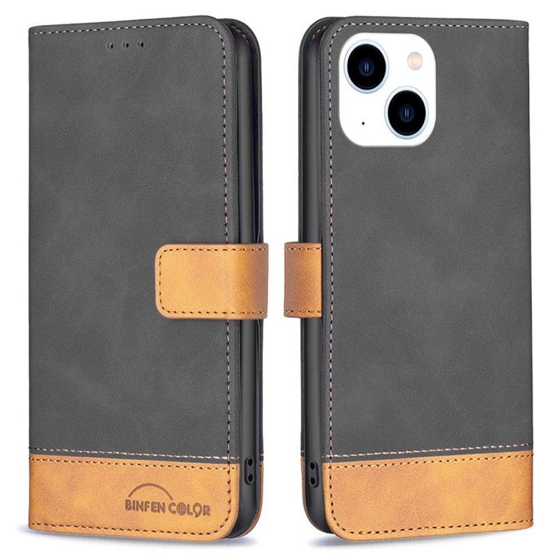 Flipové Pouzdro Na iPhone 14 Dvoubarevná Binfen Color