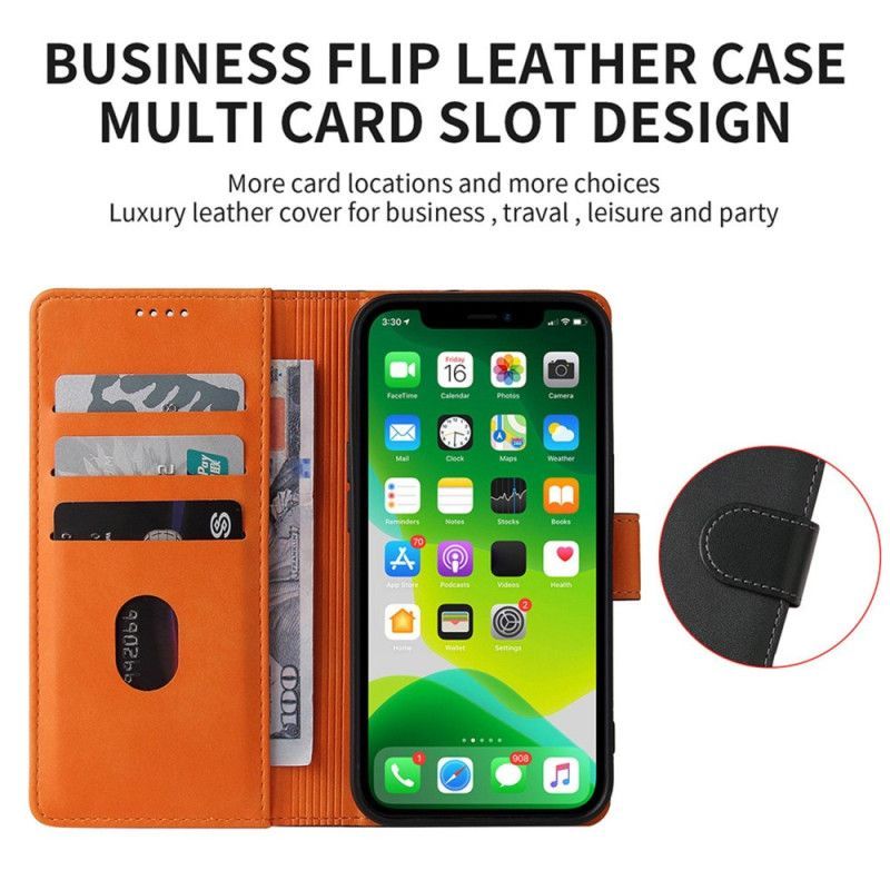 Flipové Pouzdro Na iPhone 14 Dvoubarevné Podnikání