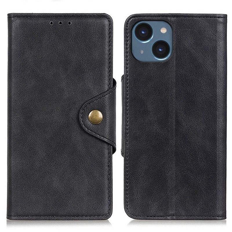 Flipové Pouzdro Na iPhone 14 Magnetická Spona Na Knoflík