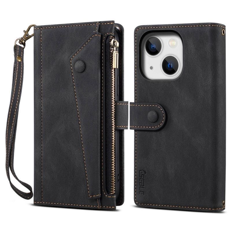 Flipové Pouzdro Na iPhone 14 S Kapsičkou Na Zip