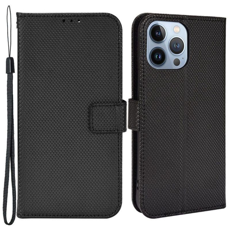 Kožené Pouzdro Na iPhone 14 Na Lana Stylový Pásek Z Umělé Kůže