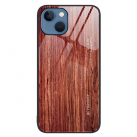 Kryt Na iPhone 14 Dřevěné Designové Tvrzené Sklo