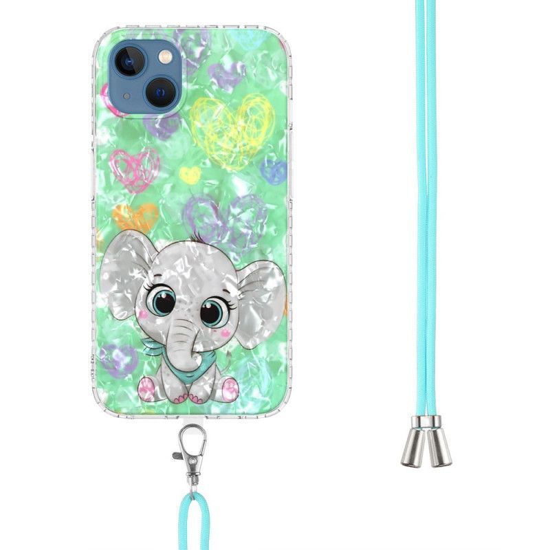 Kryt Na iPhone 14 Na Lana Šňůrový Styl Slona