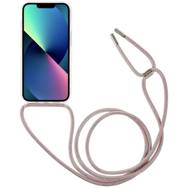 Kryt Na iPhone 14 Transparentní S Barevnou Šňůrkou
