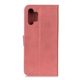 Flipové Pouzdro Na Samsung Galaxy A32 5G Držák Karet S Koženými Efekty Khazneh