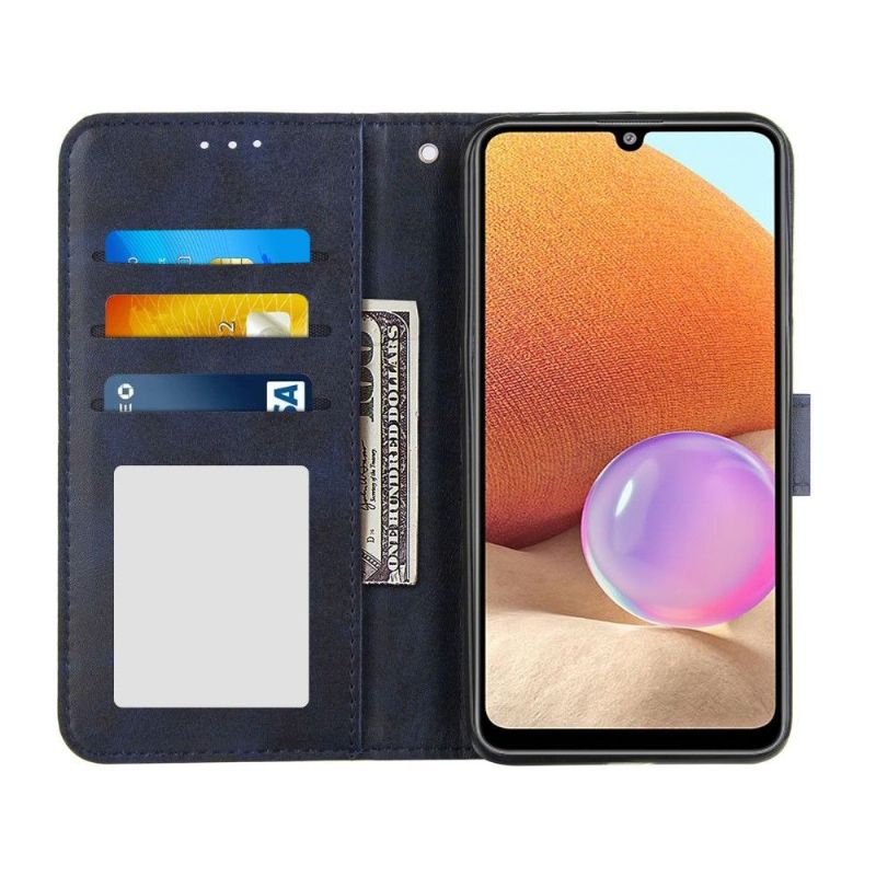 Flipové Pouzdro Na Samsung Galaxy A32 5G Efektní Linie Kůže