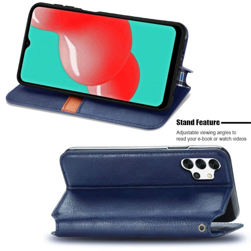 Kožené Pouzdro Na Samsung Galaxy A32 5G Držák Karty Kub Design