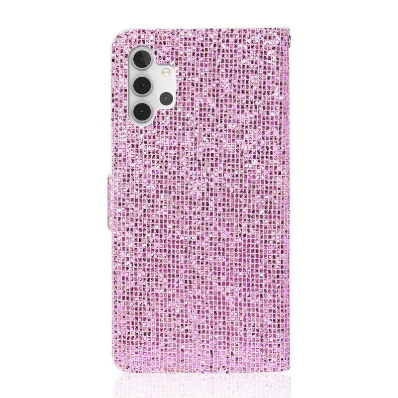 Kožené Pouzdro Na Samsung Galaxy A32 5G Držák Na Třpytivé Karty