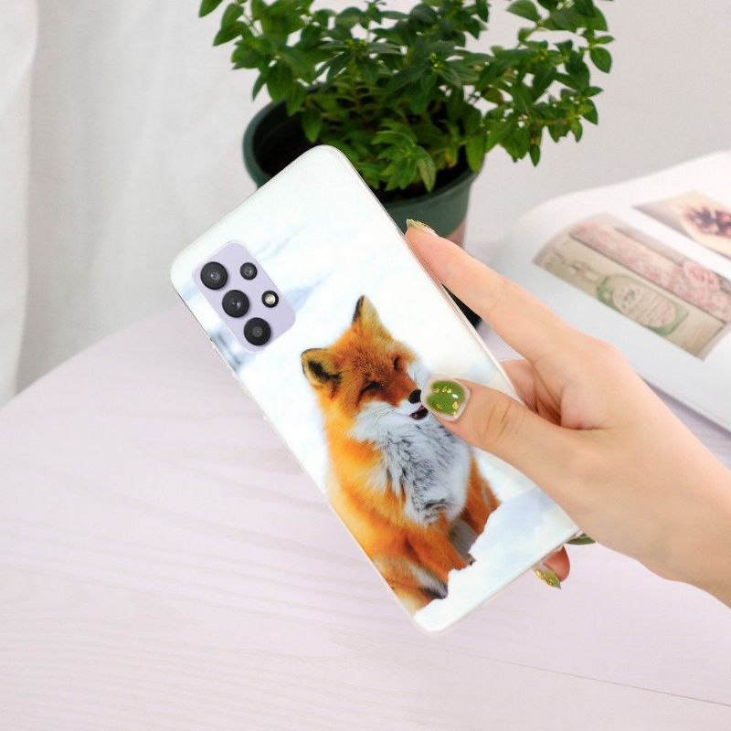 Kryt Na Samsung Galaxy A32 5G Fluorescenční Červená Liška