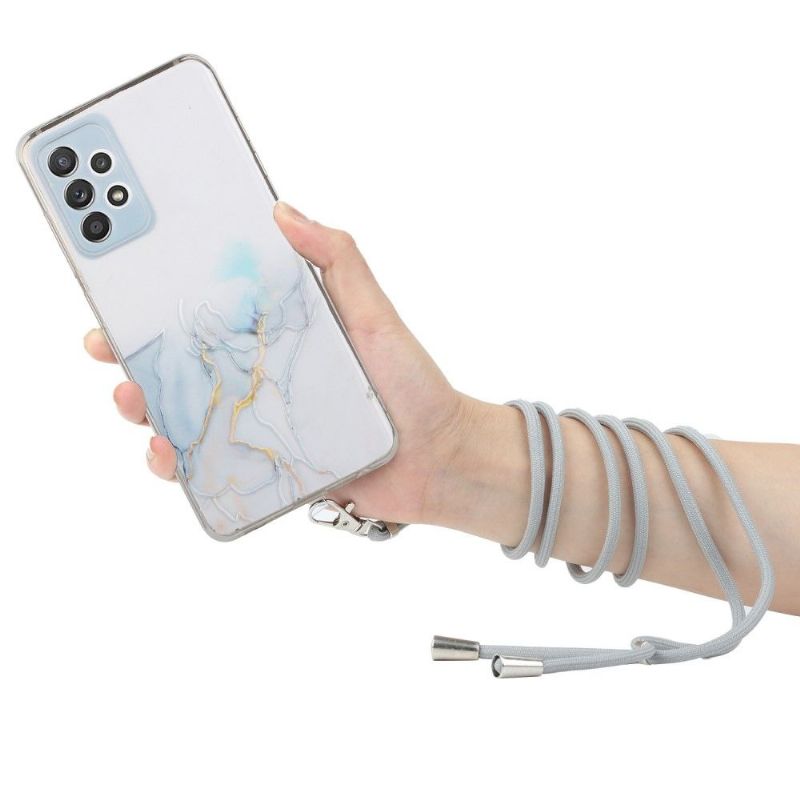 Kryt Na Samsung Galaxy A32 5G Mramor S Řemínkem