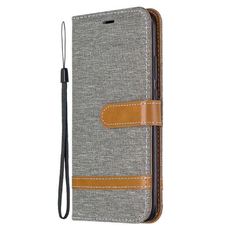 Flipové Pouzdro Na Huawei Mate 30 Lite Látkový Potah S Popruhem