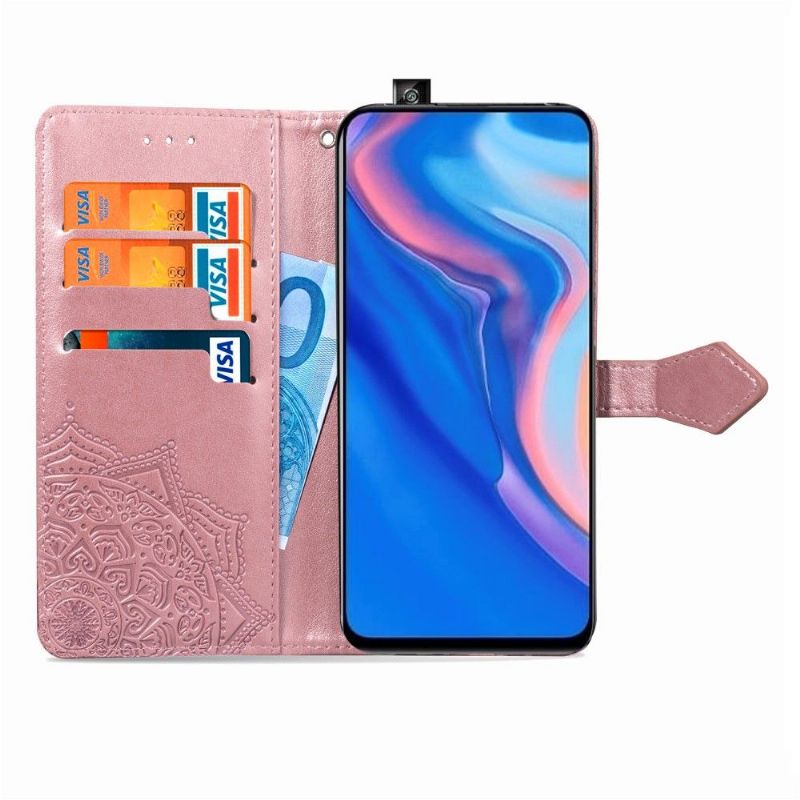 Kožené Pouzdro Na Honor 9X Držák Mandala Sun Card