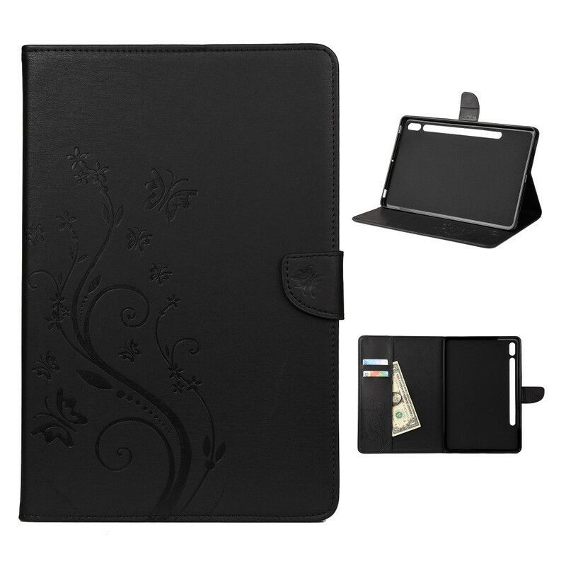 Flipové Pouzdro Na Samsung Galaxy Tab S8 / Tab S7 Květinové Motýli