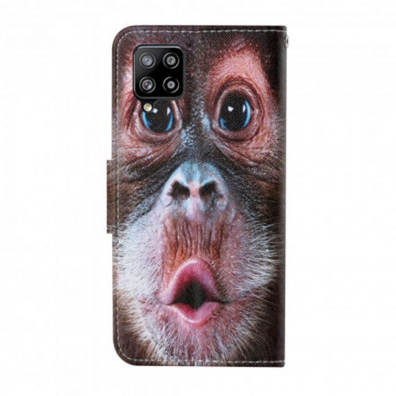 Flipové Pouzdro Na Samsung Galaxy M12 / A12 Na Lana Tanga Monkey