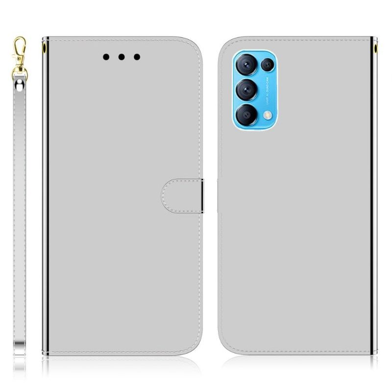 Flipové Pouzdro Na Oppo Find X3 Lite Efekt Zrcadla Z Umělé Kůže