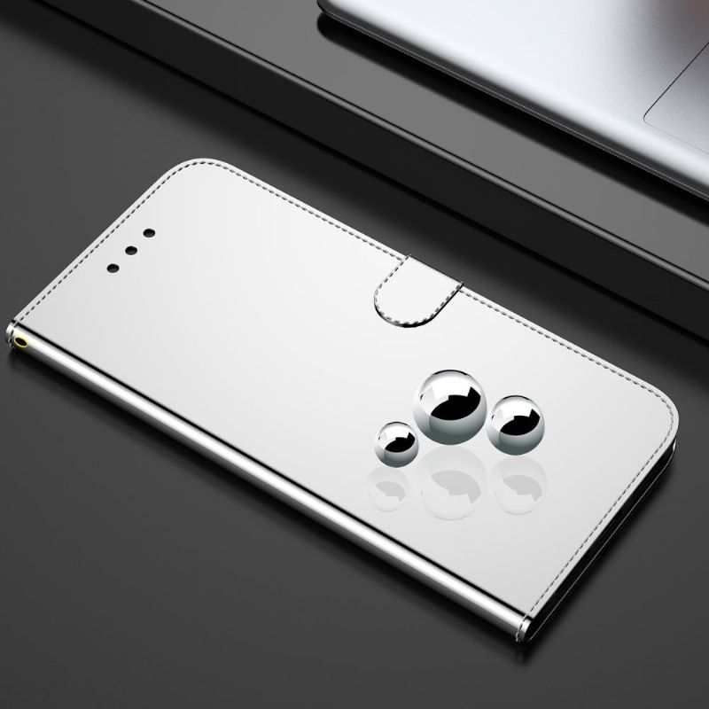 Flipové Pouzdro Na Oppo Find X3 Lite Efekt Zrcadla Z Umělé Kůže