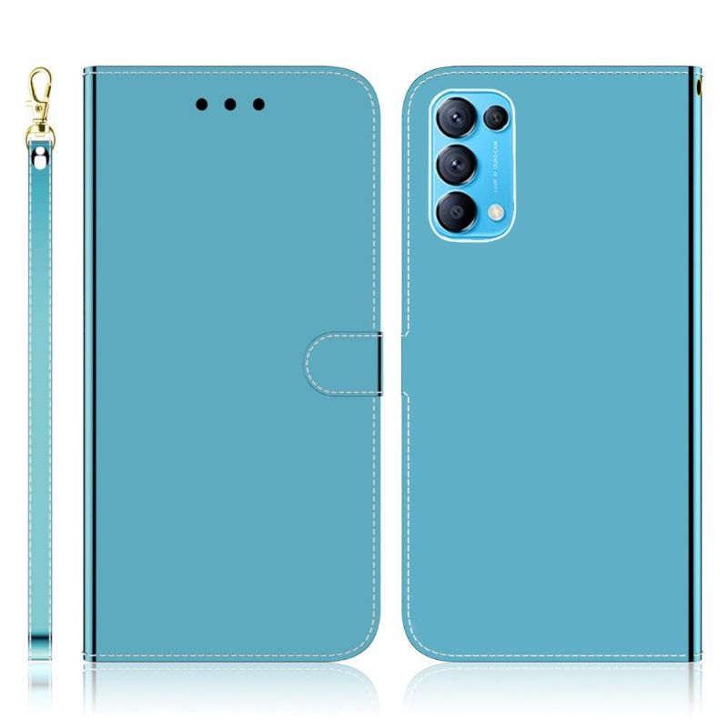 Flipové Pouzdro Na Oppo Find X3 Lite Efekt Zrcadla Z Umělé Kůže