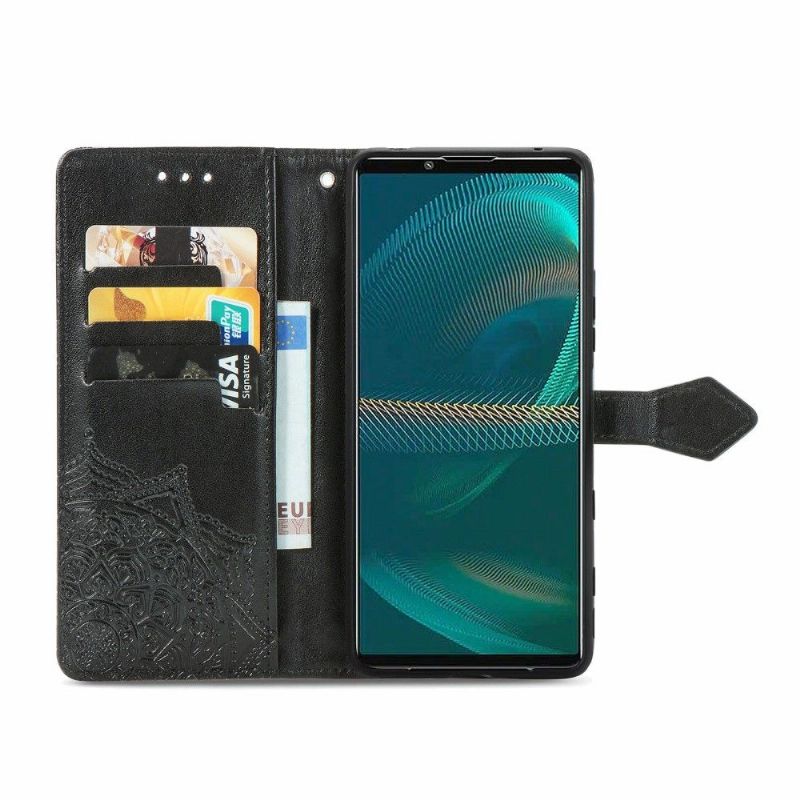 Flipové Pouzdro Na Sony Xperia 5 III Držák Karty Mandala