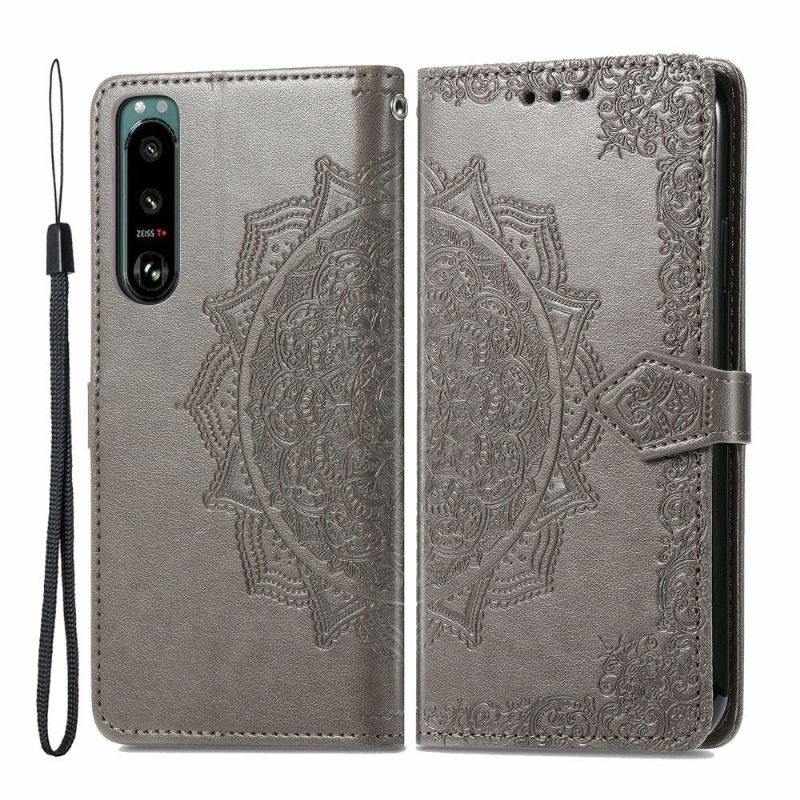 Flipové Pouzdro Na Sony Xperia 5 III Držák Karty Mandala