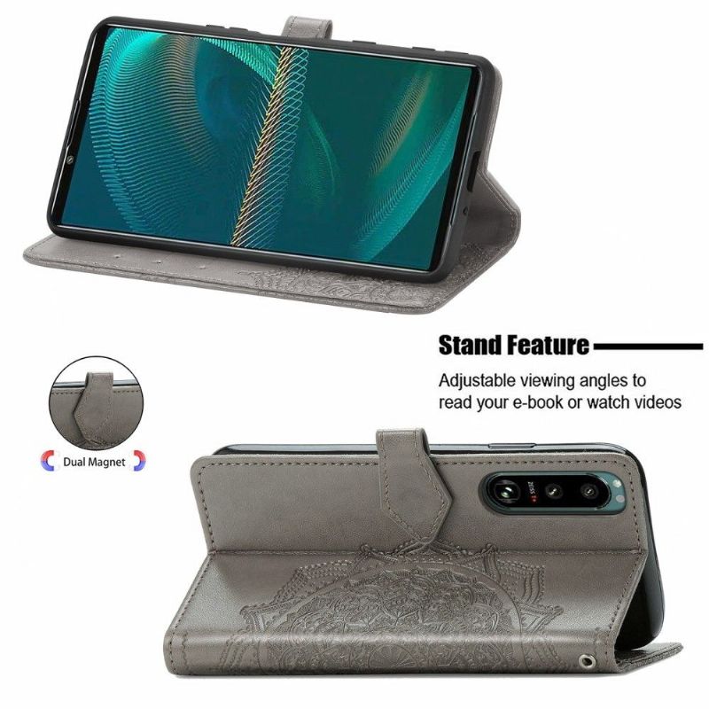 Flipové Pouzdro Na Sony Xperia 5 III Držák Karty Mandala