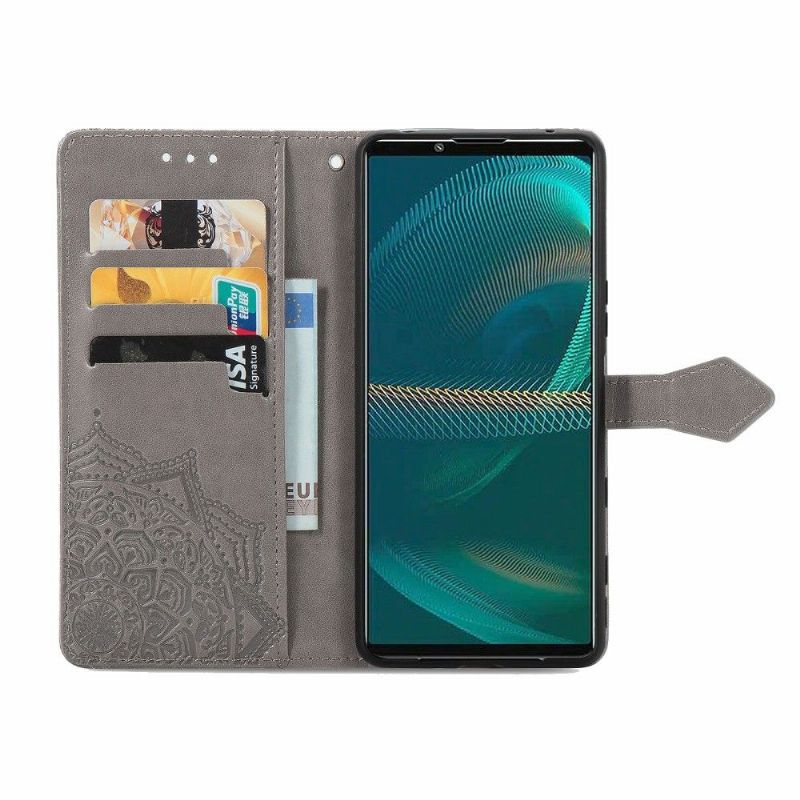Flipové Pouzdro Na Sony Xperia 5 III Držák Karty Mandala