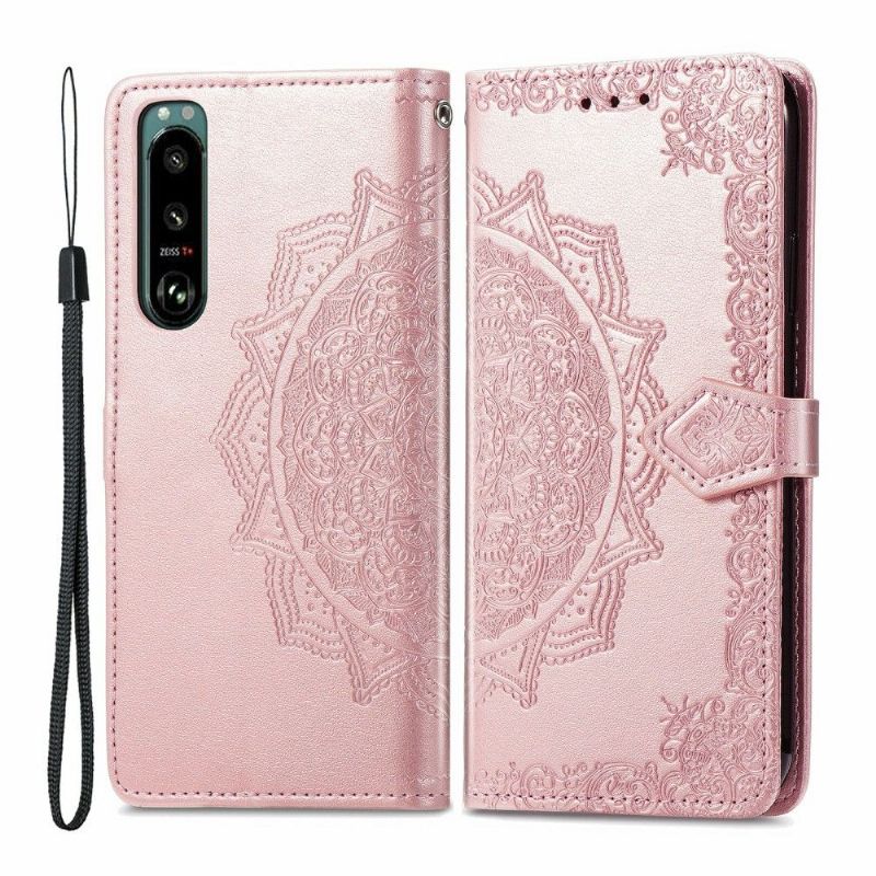 Flipové Pouzdro Na Sony Xperia 5 III Držák Karty Mandala