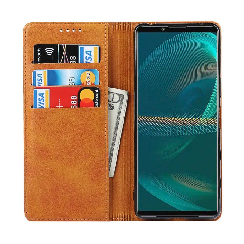 Flipové Pouzdro Na Sony Xperia 5 III Kožené Pouzdro Dvoubarevný Držák Karty S Klapkou