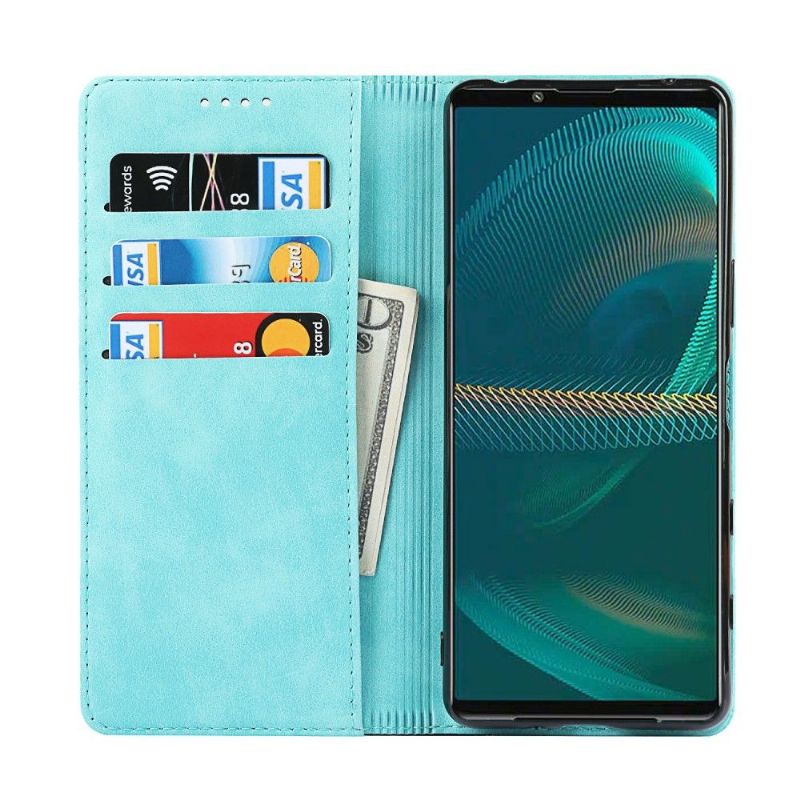 Flipové Pouzdro Na Sony Xperia 5 III Kožené Pouzdro Dvoubarevný Držák Karty S Klapkou