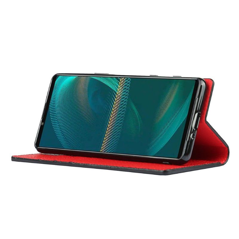Flipové Pouzdro Na Sony Xperia 5 III Na Lana Kůže