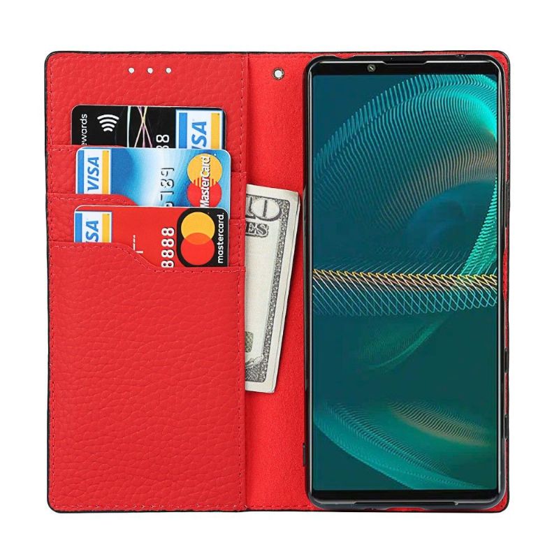 Flipové Pouzdro Na Sony Xperia 5 III Na Lana Kůže