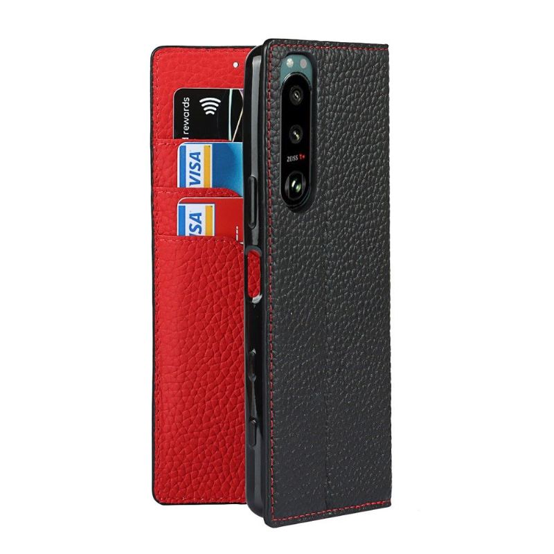 Flipové Pouzdro Na Sony Xperia 5 III Na Lana Kůže