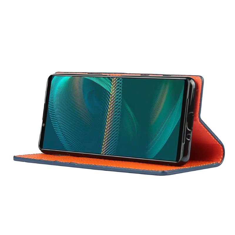 Flipové Pouzdro Na Sony Xperia 5 III Na Lana Kůže
