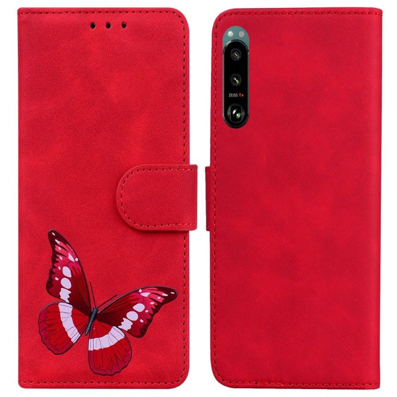 Flipové Pouzdro Na Sony Xperia 5 III Ochranný Ochrana Proti Barevným Motýlům