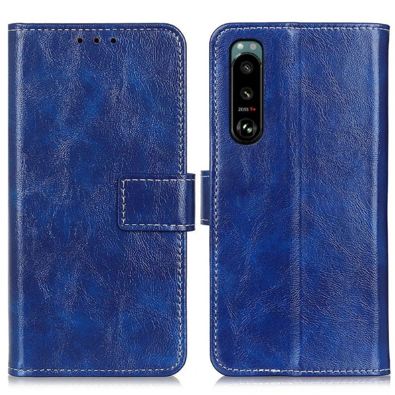 Flipové Pouzdro Na Sony Xperia 5 III Prošívání S Luxusním Koženým Efektem