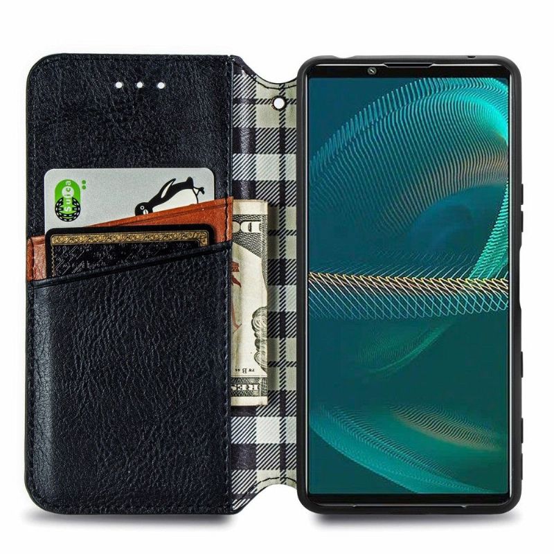 Kožené Pouzdro Na Sony Xperia 5 III Držák Karty Kub Design